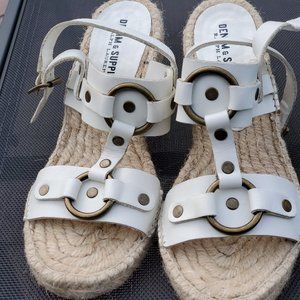 Ralph Lauren Ivette wedge sandals - size 8 white